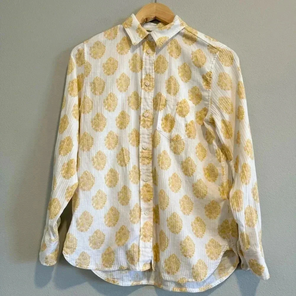 J.Crew Classic Button Up Shirt Long Sleeve Floral Classic Office Casual Career 2